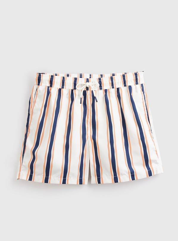 Blue & Orange Stripe Swim Shorts M